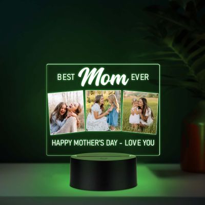 Personalized Best Mom Ever LED Night Lamp USB Color Changing Gift A Gift of Love   Forever Love Gift